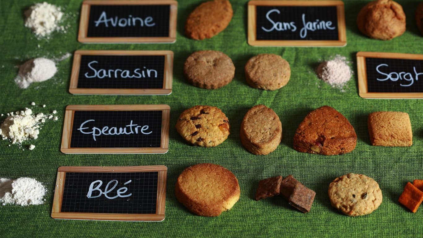 Gamme des biscuits L'Oie Gourmande vendus aux Ateliers de la Liberté